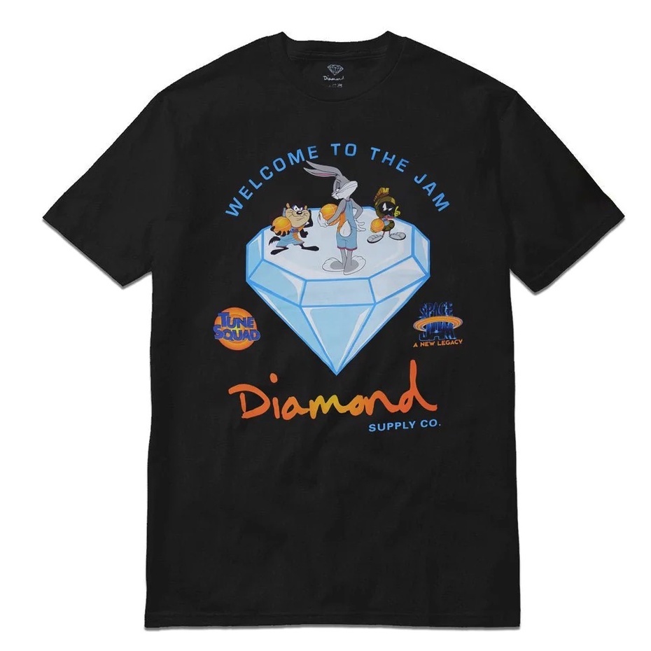 [CLEARANCE] เสื้อยืด ลาย Diamond Supply Co. x SJ Welcome to The Jam สีดํา8060822)