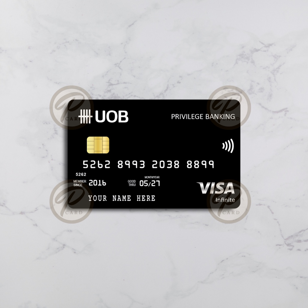 [FAKE] Uob PRIVILAGE BANKING - ฝาครอบการ์ดสติกเกอร์ผิว - PLIA ATM Card Sticker, E-Money, E-Toll