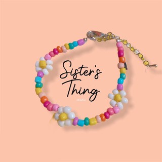 💢ถูกที่สุด!💢 Sister’s Thing Studio 🌈 Beaded Pastel Pearl Bracelet กำไลข้อมือลูกปัดสีพาสเทล กำไลลูกปัด ลูกปัดสายรุ้ง