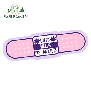 Earlfamily สติกเกอร์ไวนิล ลายอนิเมะ Weed Anxiety Band Aid กันน้ํา 13 ซม. x 5.1 ซม. สําหรับติดตกแต่งรถยนต์