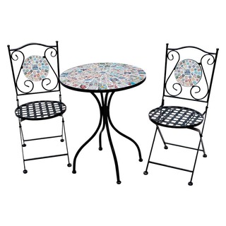 Table and chairs set STEEL DINING PATIO SET SPRING STEEL MIX COLOR Outdoor furniture Garden decoration accessories ชุดโต