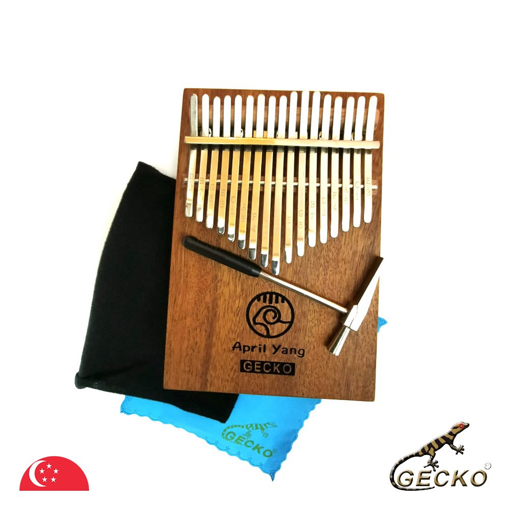 GECKO Full Mahogany Solid Wood Handmade Kalimba Thumb Harp - K17GY (April Yang Series)
