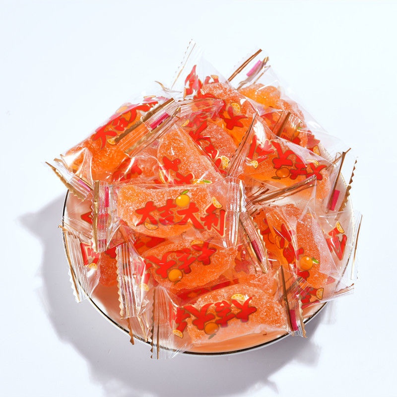 เยลลี่ส้ม รูปกลีบส้ม เจลลี่ส้ม เยลลี่ผลไม้ Orange jelly橘子软糖 ห่อละ210g