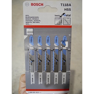 ใบเลื่อยจิ๊กซอตัดเหล็ก BOSCH T118Aตัดหนา 1-3mm. มี5ใบ/แผง