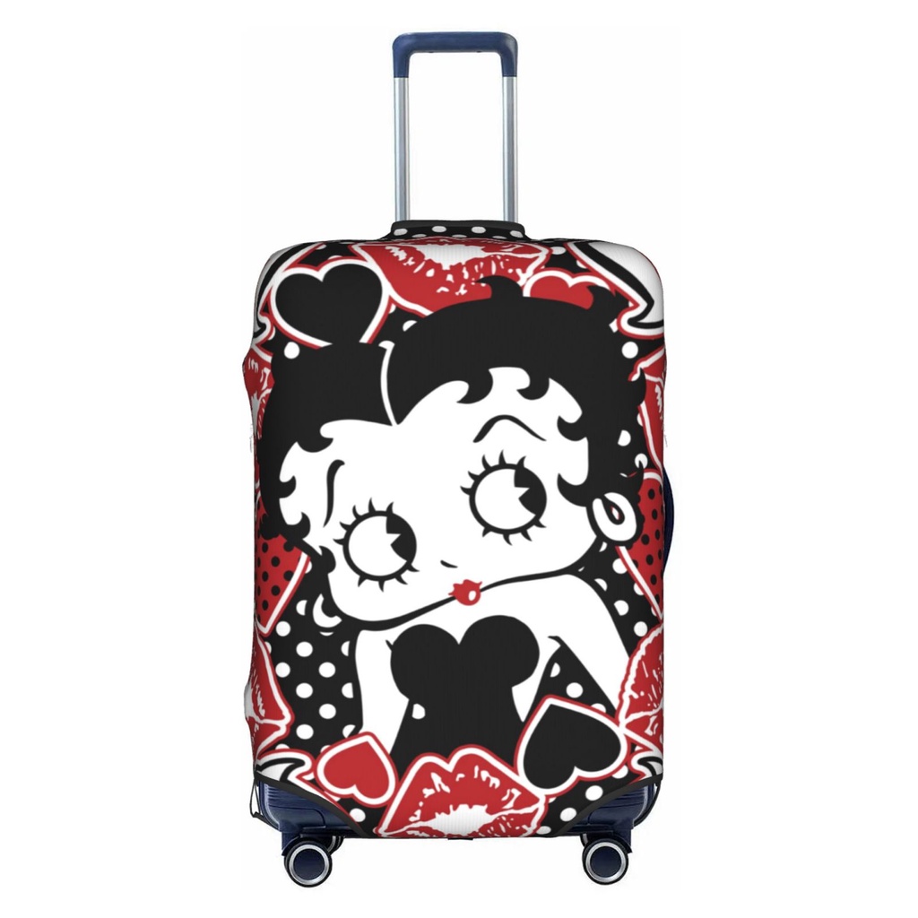 Betty Boop ผ้าคลุมกระเป๋าเดินทาง ป้องกันรอยขีดข่วน ซักทําความสะอาดได้ สําหรับกระเป๋าเดินทาง 18-32 นิ้ว