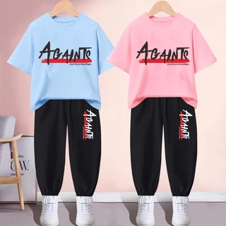 #H217+K217Bชุดเซ็ทเด็กเสื้อยืด+กางเกงขายาว ใส่ได้ทั้งเด็กชายและเด็กหญิง ลายสวยแฟชั่งนานาชาติ