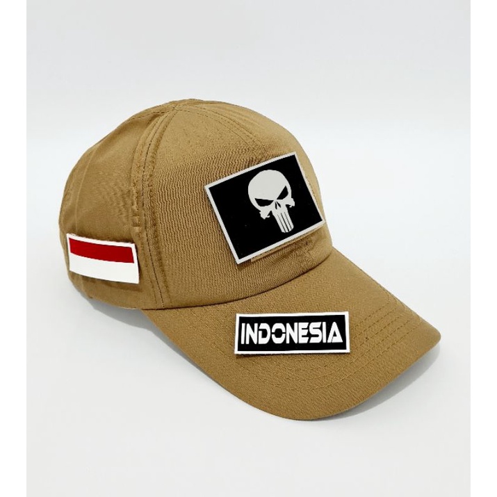 ยุทธวิธี Punisher โลโก้หมวก PDL ทหาร Velcro Patch ฟรี 3 Patch Emblem Prepetan กาว