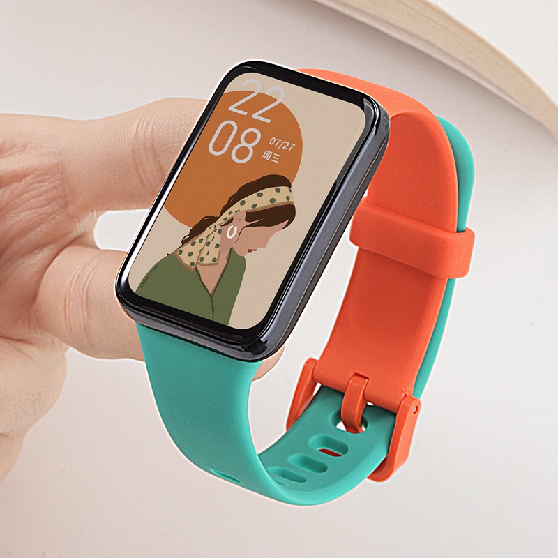สายนาฬิกาข้อมือซิลิโคน แนวสปอร์ต สีตัดกัน แบบเปลี่ยน สําหรับ Xiaomi Band 7Pro Mi Band 7Pro Xiaomi 7 Pro