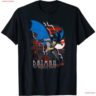 New Batman: Animated Series Lightning Strikes T-Shirt แบทแมน เสื้อยืดผู้ชาย ดพิมพ์ลาย เสื้อยืดผ้าฝ้าย คอกลม ความนิยม sal