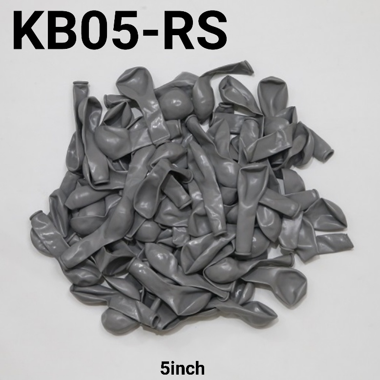KB05-RS 5 นิ้ว matte Retro vintage silver grey Latex Balloon (Retro Round Latex Balloon) ลูกโป่งมะละ