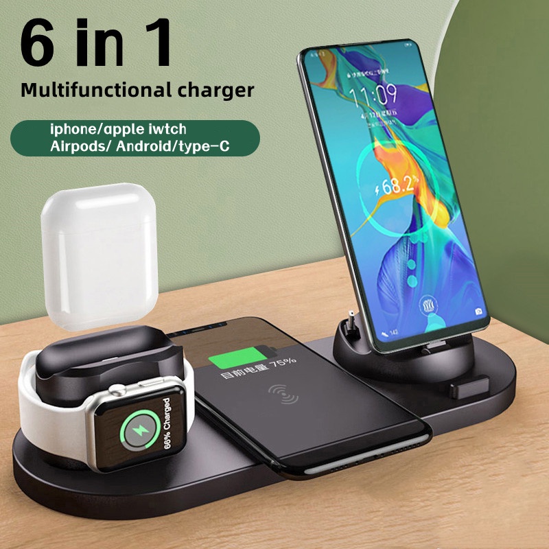 Luken แท่นชาร์จไร้สาย 6 in 1 สําหรับ Watch iP Samsung Android