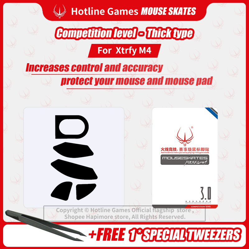 2ช ด 4ช ด เท าเมาส Hotline Games สต กเกอร เท าเมาส ใช ก บxtrfy M4 เม าส หน เล นเกม Gaming Mouse Feet Skates Shopee Thailand