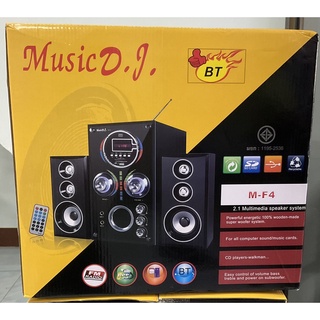 MUSIC D.J. (M-F4) ลำโพงบลูทูธ ลำโพงซับวูฟเฟอร์ 5 นิ้ว Output Power 10W+10Wx2 Connector  Bluetooth/RCA