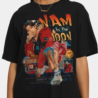 เสื้อยืดวินเทจเสื้อเชิ้ต Kim Nam-Joon RM Nam Joon Bangtan Boys สไตล์เกาหลี (2)S-5XL