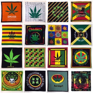 ผ้าลายใบกัญชา สายเขียว บ๊อบมาเล่ รัสต้า (พร้อมส่งจากไทย) Cannabis / Bob Marley Hanky