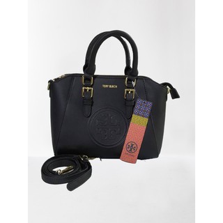 กระเป๋าสะพาย Tory Burch Medium Crossbody Bag ทรงหมอน สกรีนแบรนด์ด้านหน้า หนังเรียบ