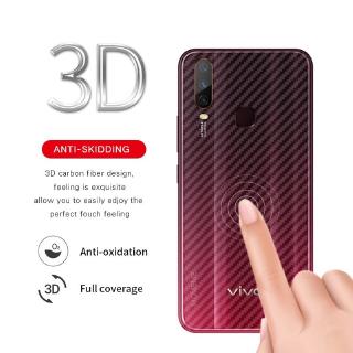 3D คาร์บอนไฟเบอร์สำหรับ Vivo Y19 Y17 Y15 2020 Y12 Y11 S1 V17 V15 Pro คาร์บอนไฟเบอร์ป้องกันกลับสติ๊กเกอร์ฟิล์ม