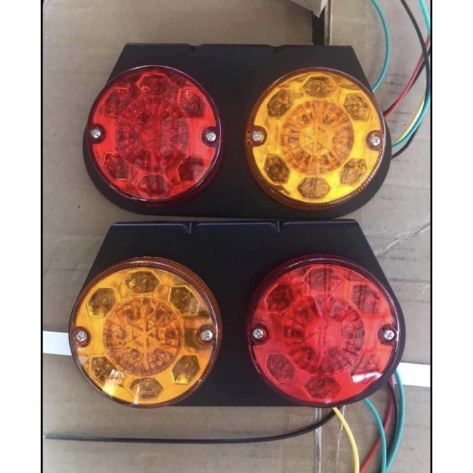ไฟราวข้างรถบรรทุก แป้นเหล็ก Led (ไฟราวข้างแป้นดำกลม) มี 12v และ 24v (ราคาต่อแป้น)