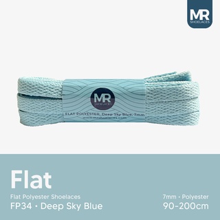 Mr Shoelaces FP34 Bitu Langit (สีน้ําเงินเข้ม) เชือกผูกรองเท้าโพลีเอสเตอร์ แบบแบน 7 มม. 80 ซม. 90 ซม. 100 ซม. 120 ซม. 130 ซม. 150 ซม. 180 ซม. 200 ซม. สําหรับเชือกผูกรองเท้าผ้าใบ พรีเมี่ยม