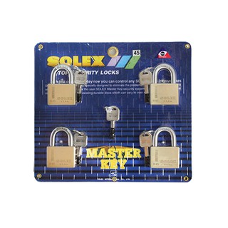 SOLEX กุญแจคล้อง MTK 4:1 ระบบ มาสเตอร์คีย์ ทองเหลือง ดอกเดีย…