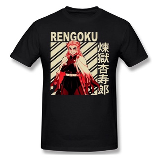 เสื้อยืดแขนสั้น พิมพ์ลายการ์ตูนอนิเมะ Demon Slayer Janpanse Manga Rengoku Kyojuro สไตล์วินเทจ แฟชั่นสําหรับผู้ชายS-5XL