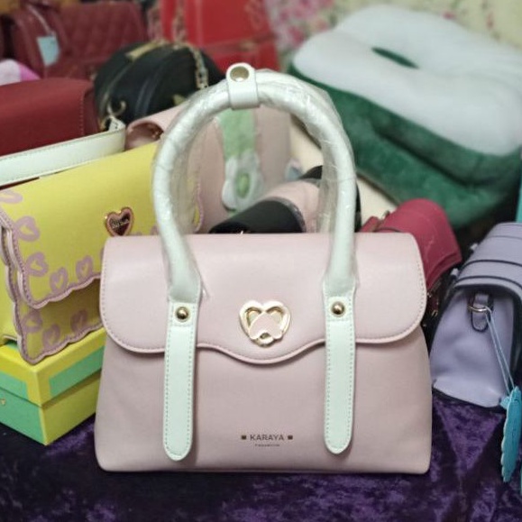 กระเป๋าถือ karaya สีชมพูน่ารัก