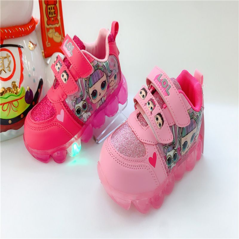 L22 Baby/Kid Shoes Girl Fashion LOL LED Light Sport Shoes Kasut Kanak -Kids Kids Girl Shoes Sneaker