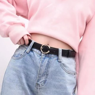 พร้อมส่ง!! เข็มขัดสไตล์เรียบง่าย สไตล์เกาหลี แฟชั่นสำหรับผู้หญิงและผู้ชาย เข็มขัดหนังPU（ P10 ）