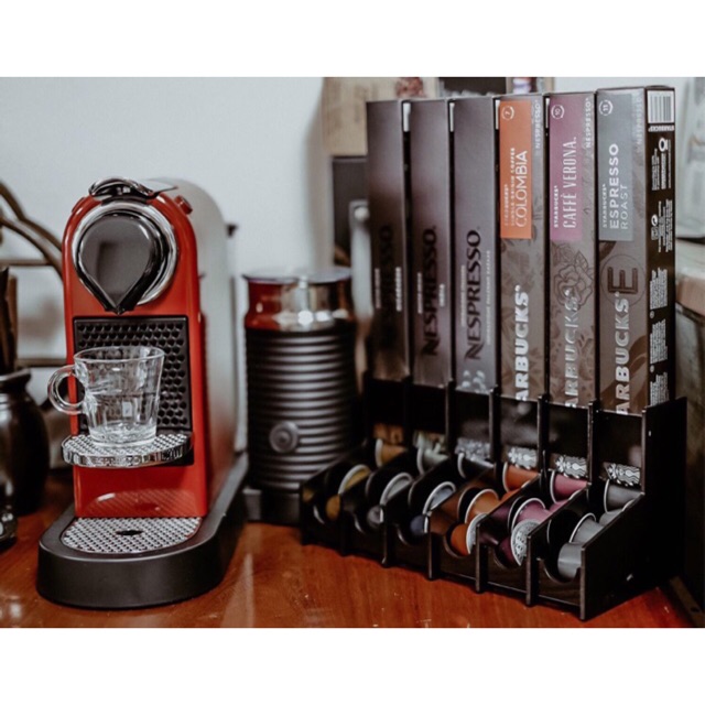 ชั้นวางแคปซูลกาแฟ nespresso capsule holder กล่องอะคริลิคสำหรับใส่แคปซูลกาแฟแบบไหลลงอัตโนมัติ