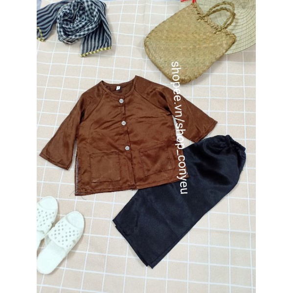 Ba ba กางเกงสีน้ําตาลดําสําหรับทารก 7_45kg