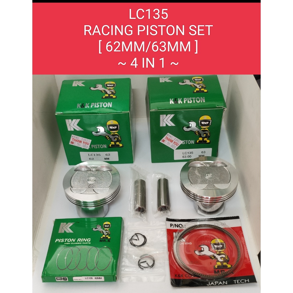 LC135 [ 62MM/63MM ] [ 4 IN 1 ] RACING PISTON SET/ A CLASS
