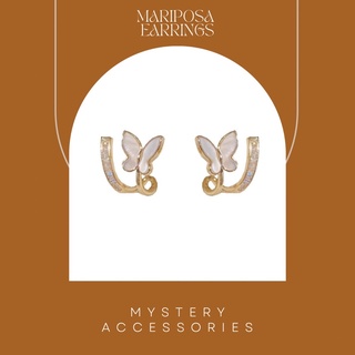 MA622: Mariposa Earrings | Mystery Accessories ต่างหู ตุ้มหู ต่างหูติดหู ต่างหูผีเสื้อ ต่างหูสีทอง ต่างหูเพชร