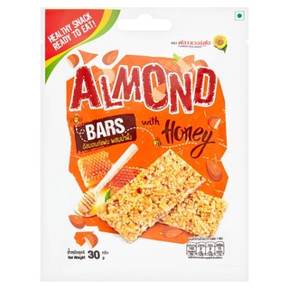 🔥สินค้าขายดี!! ฟลาวเวอร์ฟูด อัลมอนด์แผ่นผสมน้ำผึ้ง 30กรัม Flower Food Almonds Bars with Honey 30g