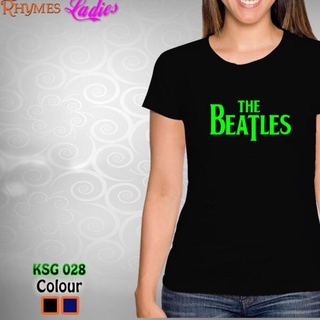 เสื้อยืด พิมพ์ลาย DISTRO THE BEATLES GLOW IN THE DARK RHYMES แฟชั่นสําหรับผู้หญิง