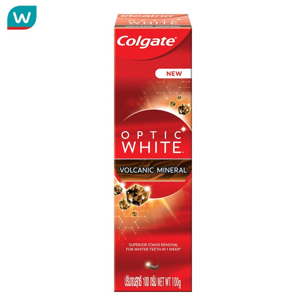 Colgate คอลเกต ยาสีฟัน อ๊อฟติค ไวท์ โวลคานิค มิเนอรัล 100 กรัม