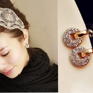 Kuhong Elegant Crystal Rhinestone Ear Stud ต่างหู