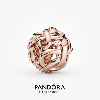 Pandora ชาร์มกุหลาบอินฟินิตี้ ถักฉลุลาย ของขวัญวันเกิด สําหรับสุภาพสตรี DIY p825