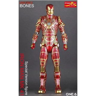 IRON MAN Mk 41 Mark XLI Bones Armor 1/6 Crazy Toys Marvel Avengers Figure 31 cm