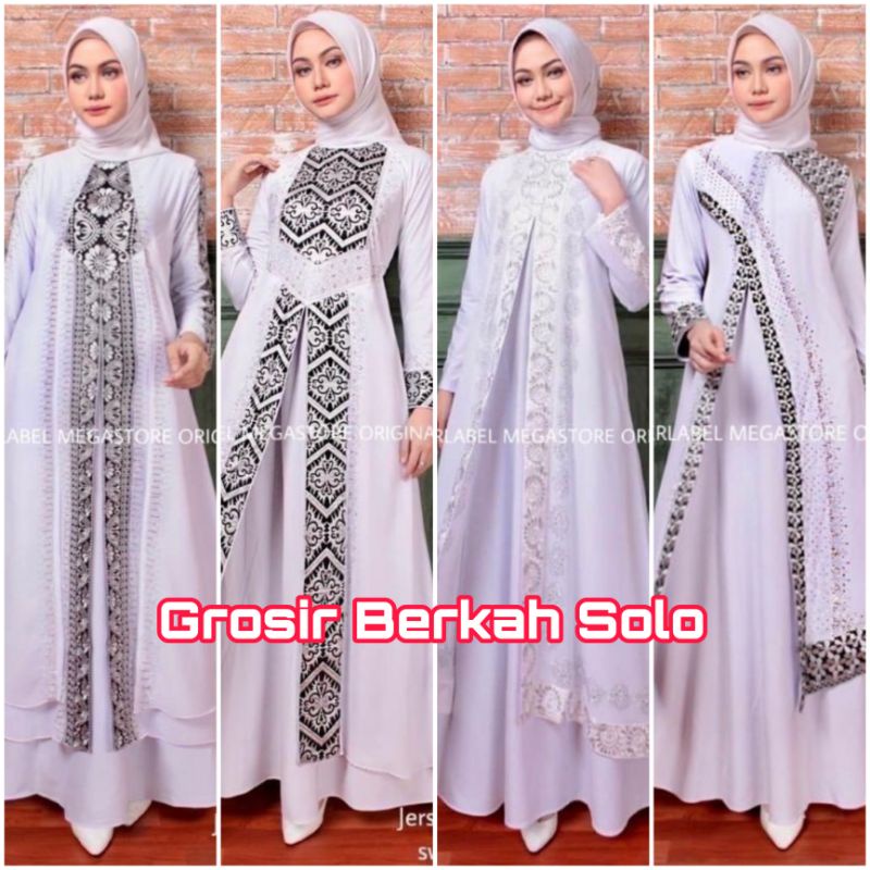 [TURKEY ABAYA WHITE] TURKEY ABAYA GAMIS WHITE 1242 1095 1021 1423 1209 1670 / HAWA 188 WHITE HAWA 13