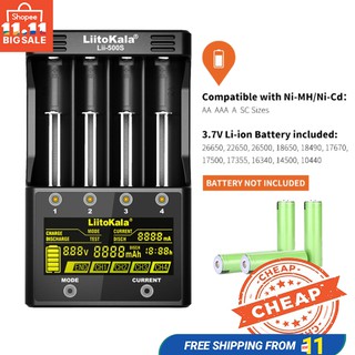 Liitokala Li-500 S อุปกรณ์ชาร์จแบตเตอรี่หน้าจอ LCD สำหรับ 18650 26650 21700 AA AAA แบตเตอรี่