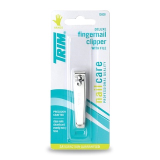 TRIM 1-50B กรรไกรตัดเล็บกลาง มีตะไบซ่อน ขนาดพกพา Trim Nail Care Deluxe Fingernail Clipper ทำจาก Stainless steel 304