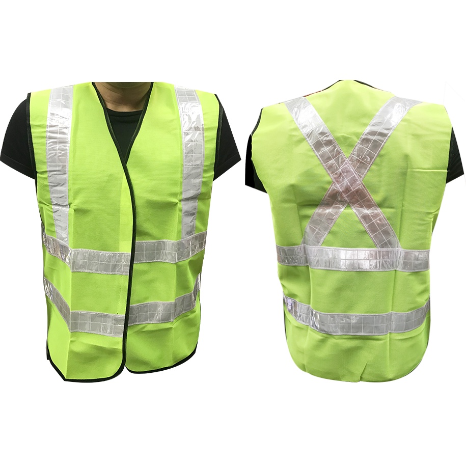 SAFETY VEST 729 Cross Strap การป้องกันการรักษาความปลอดภัย การมองเห็นสูง ความสว่าง สะท้อนแสง