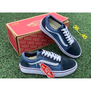 🛒vans old skool สีน้ำเงิน พร้อมกล่อง🛍มีไซส์ 36-44