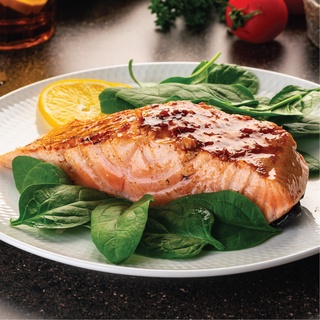 Qfresh ปลาแซลมอนหั่นชิ้น หมักซอสบาร์บีคิว/ไม่รวมค่าจัดส่ง/กร…
