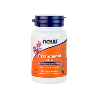 Now Foods Pycnogenol French Pine bark 30 mg 60 Veg Capsules สารสกัดจากเปลือกสนฝรั่งเศษ" พิคโนจีนอล "