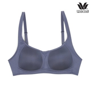 Wacoal Basic Bra ชุดชั้นใน ไม่มีโครง สีเทาเข้ม (DG) รุ่น WB9M33 (WB9M25 เก่า) เสริมฟองบาง seamless ไร้ตะเข็บ วาโก้