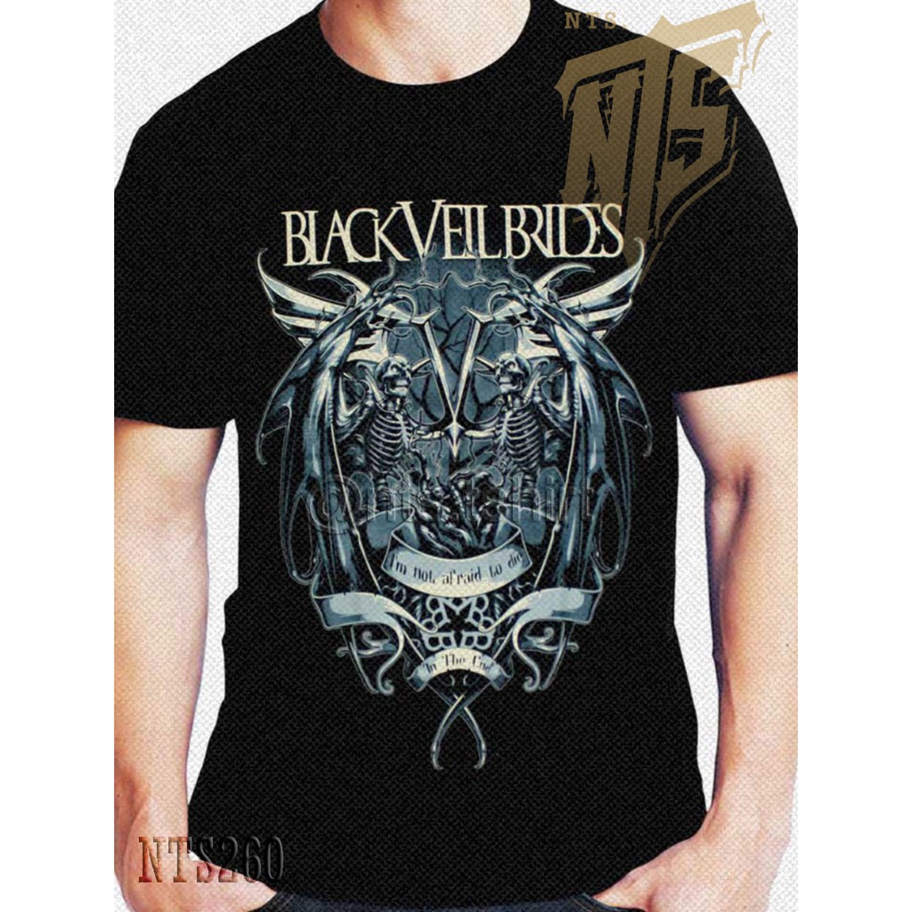 NTS 260 Black Veil Brides ROCK เสื้อยืด ลายวงดนตรี ซิลค์สกรีน ผ้าคอตตอนหนานุ่ม ไม่หดไม่ย้วย สีดำ S M