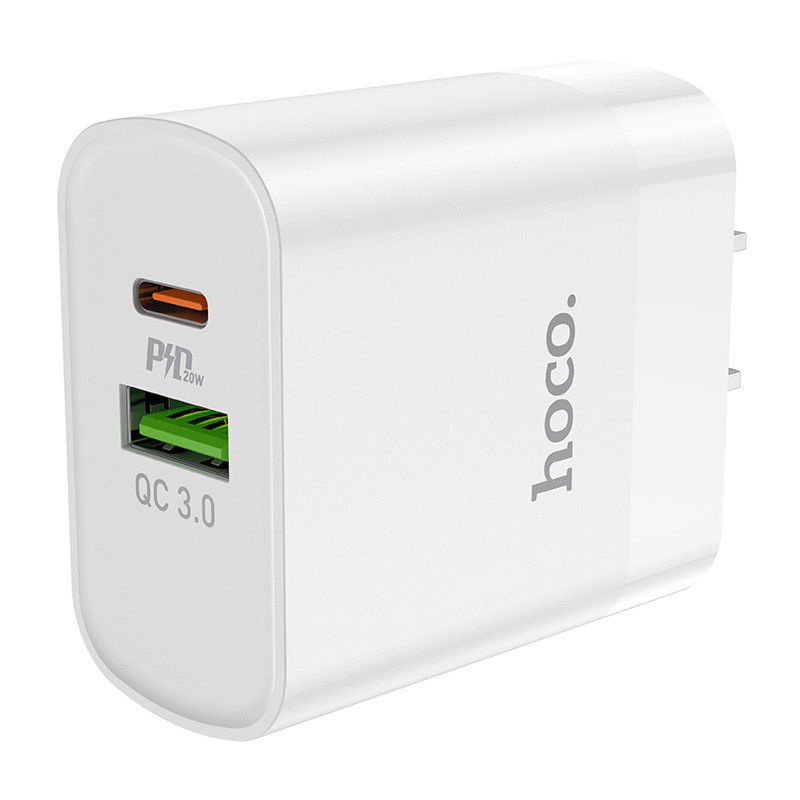 HOCO C80 หัวชาร์จ Dual port PD20วัตต์ /Quick charger3.0 หัวชาร์จสำหรับi12 PD20W ใหม่ล่าสุด (ของแท้100% รับประกัน)