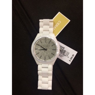 MK3448    42 mm. Michael Kors Womens MK3448 Slim Runway Watch With White Ceramic Band ราคาพิเศษ