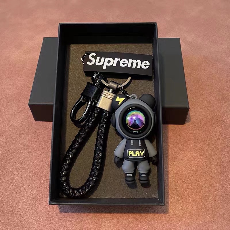 Cute cartoon lightning bear keychain men and women couple personality ...